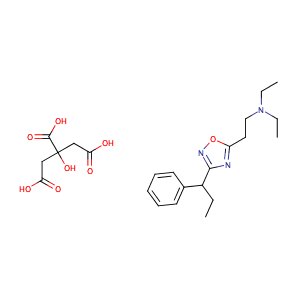 N,N-diethyl-2-[3-(1-phenylpropyl)-1,2,4-oxadiazol-5-yl]ethanamine; 2-hydroxypropane-1,2,3-tricarboxylic acid,CAS No. 132-35-4.