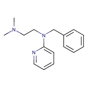 N'-benzyl-N,N-dimethyl-N'-pyridin-2-ylethane-1,2-diamine hydrochloride,CAS No. 91-81-6.