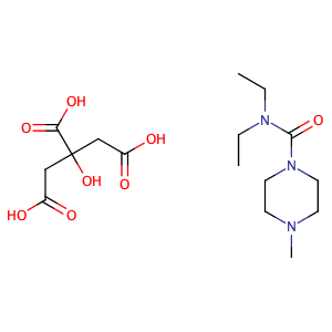 N,N-diethyl-4-methylpiperazine-1-carboxamide; 2-hydroxypropane-1,2,3-tricarboxylic acid,CAS No. 1642-54-2.