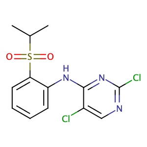 2,5-dichloro-N-(2-(iso-propylsulfonyl)phenyl)-pyrimidin-4-amine,CAS No. 761440-16-8.