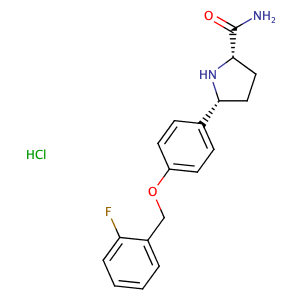 (5R)-5-(4-{[(2-fluorophenyl)methyl]oxy}phenyl)-L-prolinamide hydrochloride,CAS No. 934240-31-0.