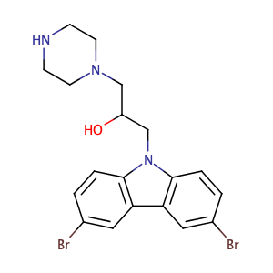 (+/-)-1-(3,6-dibromocarbazol-9-yl)-3-piperazin-1-ylpropan-2-ol,CAS No. 335165-68-9.