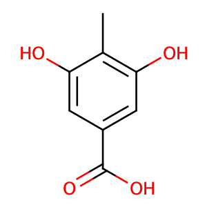 3,5-dihydroxy-4-methyl benzoic acid,CAS No. 28026-96-2.