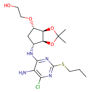 Ethanol, 2-[[(3aR,4S,6R,6aS)-6-[[5-aMino-6-chloro-2-(propylthio)-4-pyriMidinyl]aMino]tetrahydro-2,2-diMethyl-4H-cyclopenta-1,3-dioxol-4-yl]oxy]-,CAS No. 376608-74-1.