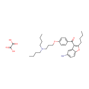 (5-Amino-2-butylbenzofuran-3-yl)(4-(3-(dibutylamino)propoxy)phenyl)methanone oxalate,CAS No. 500791-70-8.