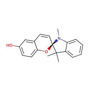 (2R)-1',3',3'-trimethyl-1',3'-dihydrospiro[chromene-2,2'-indole]-6-ol,CAS No. 23001-29-8.