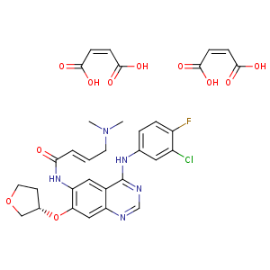 2-Butenamide, N-[4-[(3-chloro-4-fluorophenyl)amino]-7-[[(3S)-tetrahydro-3-furanyl]oxy]-6-quinazolinyl]-4-(dimethylamino)-, (2E)-, (2Z)-2-butenedioate (1:2),CAS No. 850140-73-7.