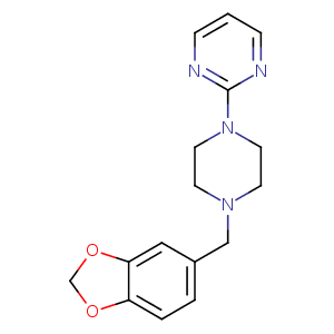 2-(4-(Benzo[d][1,3]dioxol-5-ylmethyl)piperazin-1-yl)pyrimidine,CAS No. 3605-01-4.